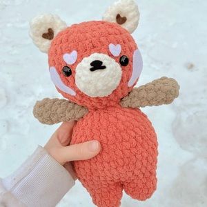 crocheted red panda